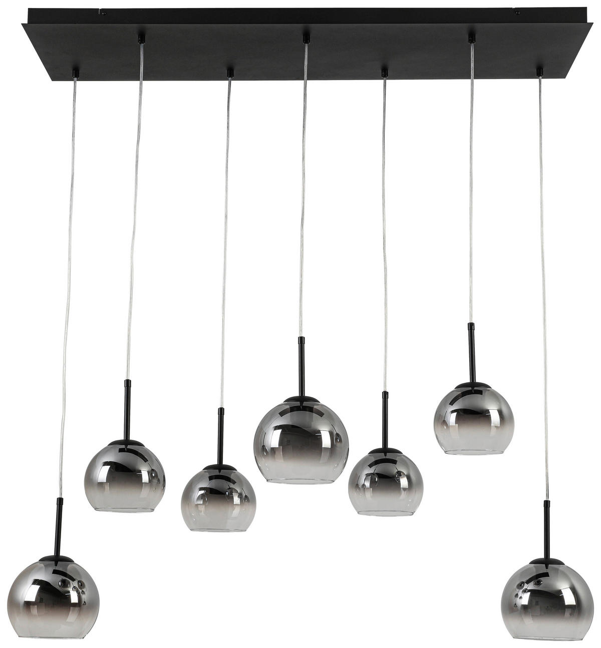 HÄNGELEUCHTE 110/31/120 cm  - Chromfarben/Schwarz, Trend, Glas/Kunststoff (110/31/120cm) - Novel