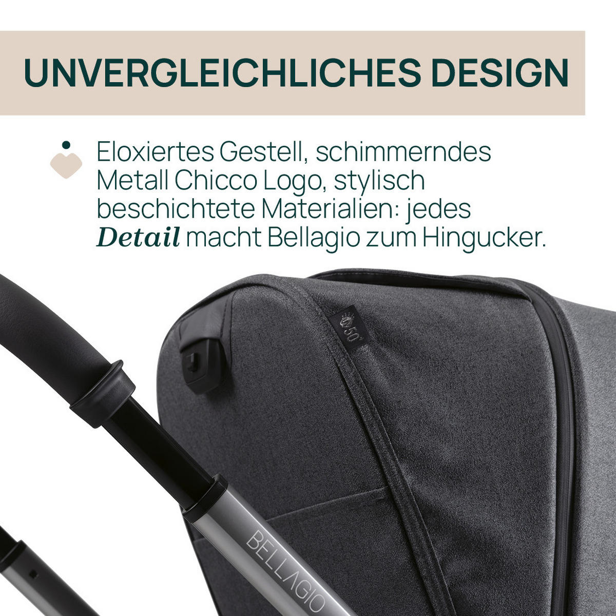 KINDERWAGEN  Bellagio  Black Satin  - Schwarz/Grau, Basics, Metall (55/82/97-106cm) - Chicco