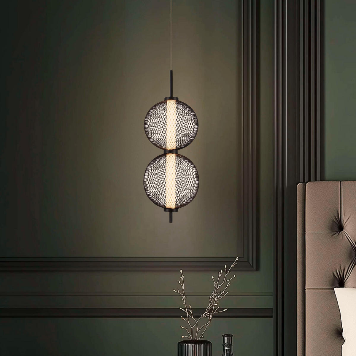 LED-PENDELLEUCHTE 14/14/150 cm  - Schwarz/Weiß, Design, Kunststoff/Metall (14/14/150cm)