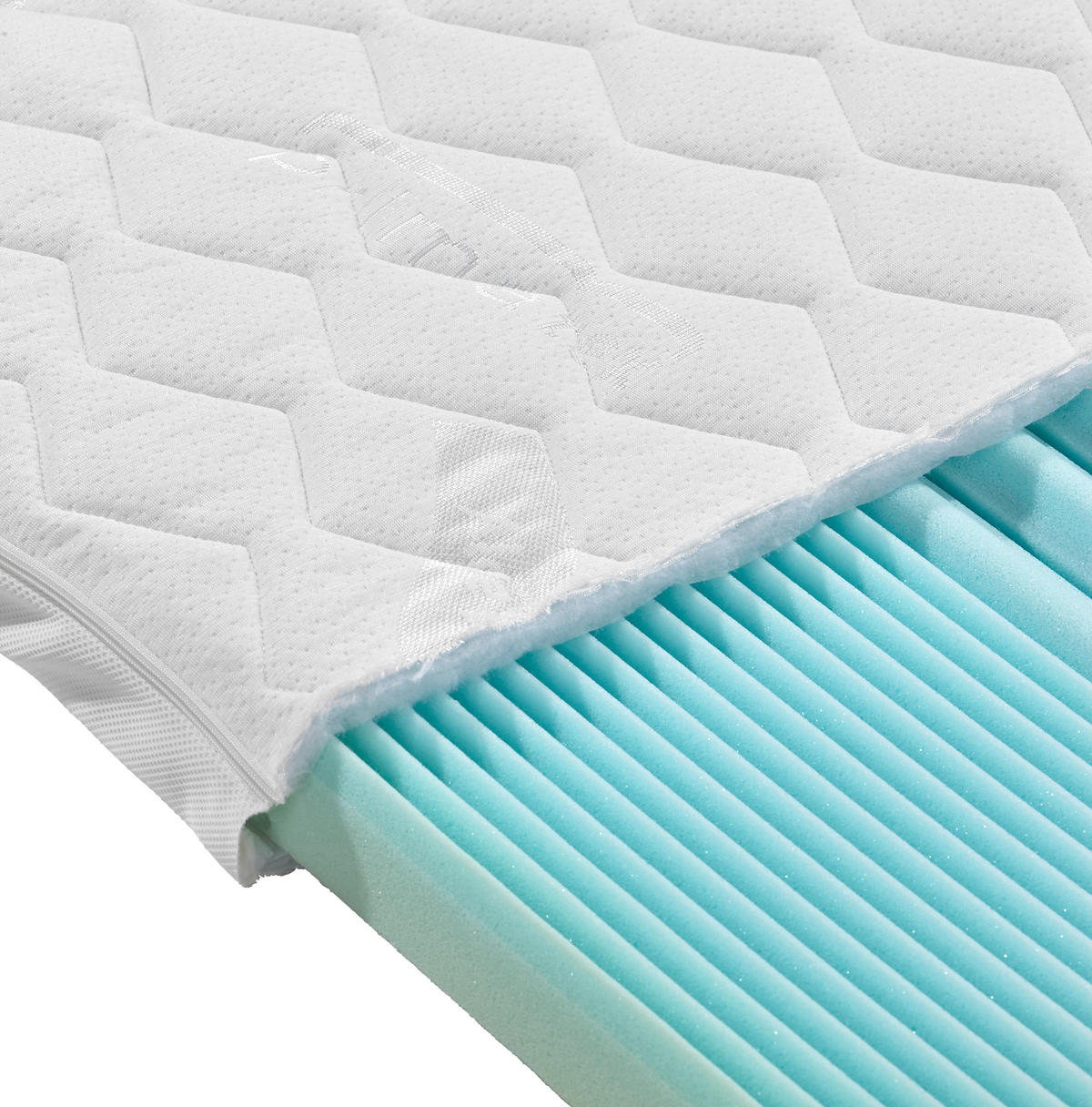 Topper Gamma 140/200 cm Höhe ca. 8 cm  - Weiß, Textil (140/200cm) - Primatex