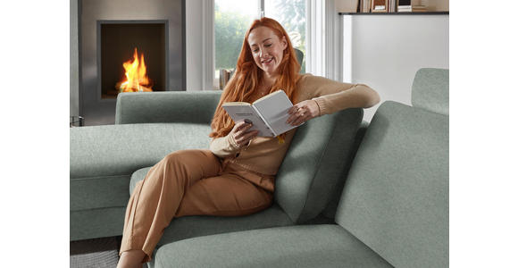 ECKSOFA  in Chenille, Flachgewebe Hellgrau Rücken echt  175/316 cm  - Hellgrau/Schwarz, Design, Textil/Metall (175/316cm) - Dieter Knoll