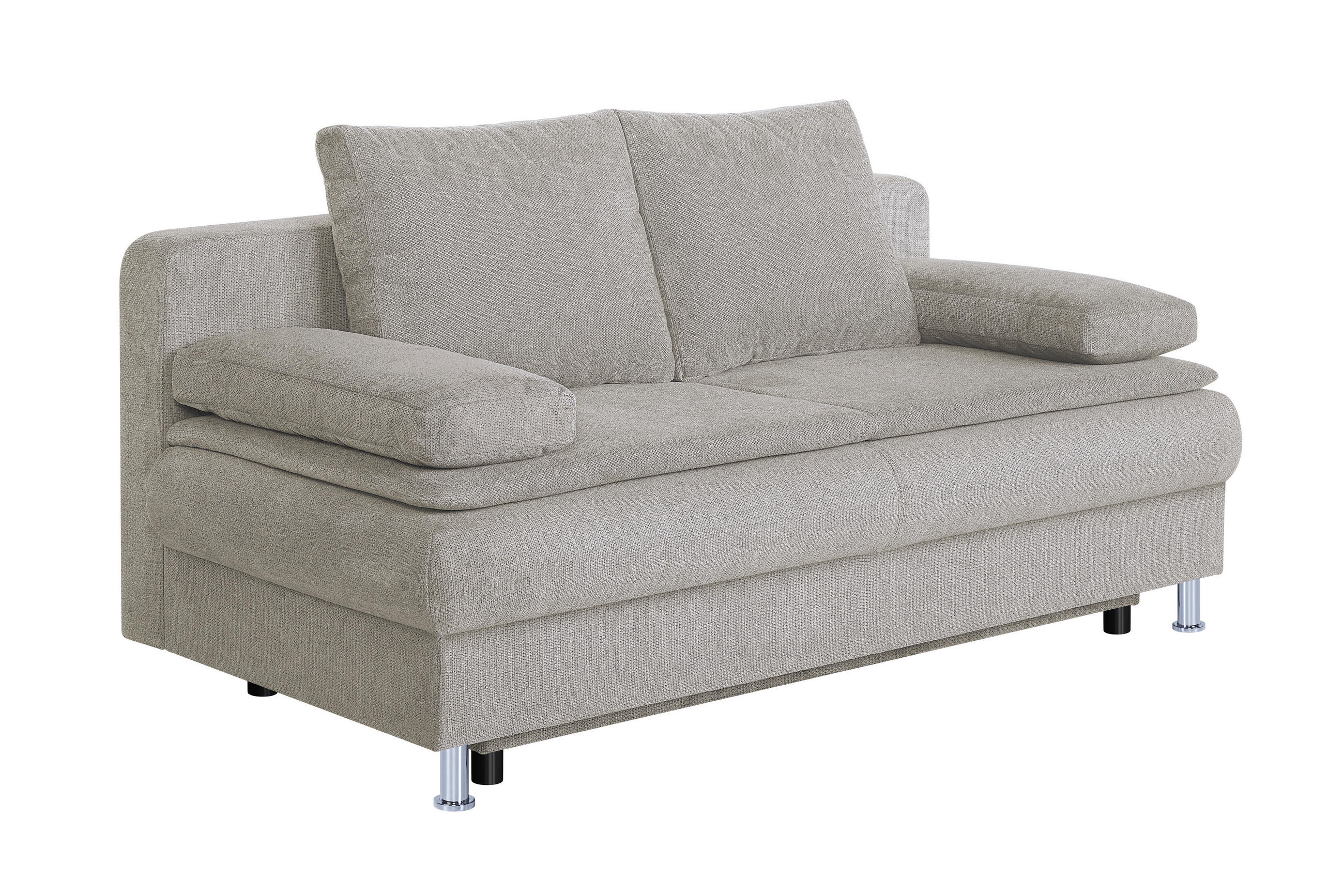 SCHLAFSOFA  in Webstoff Beige  - Chromfarben/Beige, Design, Holzwerkstoff/Kunststoff (200/92/90cm) - P & B