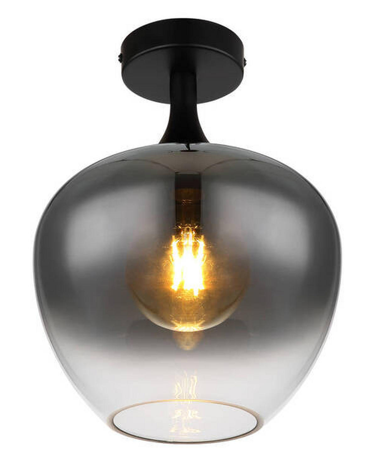 DECKENLEUCHTE  24/31,5 cm    - Schwarz, Basics, Glas/Metall (24/31,5cm) - Globo