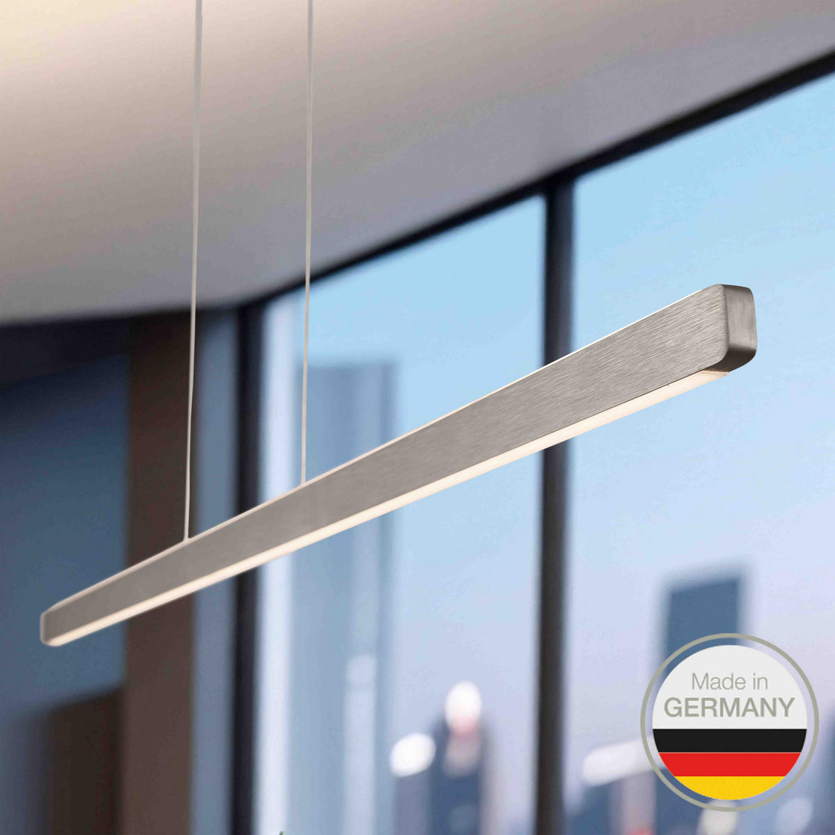 LED-HÄNGELEUCHTE 650 145/1,5/3,5 cm   - Nickelfarben, Design, Metall (145/1,5/3,5cm) - Ambiente