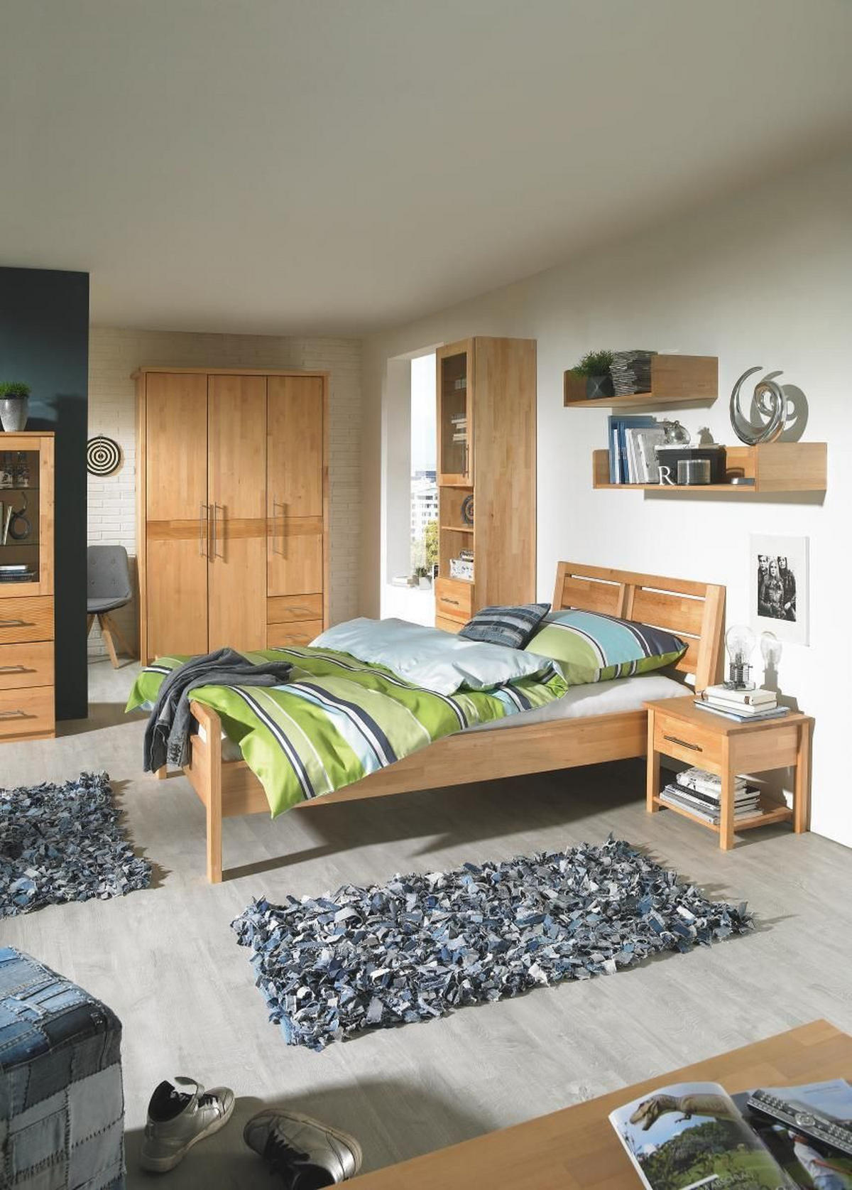 BETT 90/200 cm  in Erlefarben   - Erlefarben, Natur, Holz (90/200cm) - Linea Natura