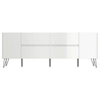 SIDEBOARD Posseik Industrial 199/75,8/42 cm 4 Schublade(n)  - Weiß Hochglanz/Eichefarben, Design, Holzwerkstoff/Metall (199/75,8/42cm) - MID.YOU