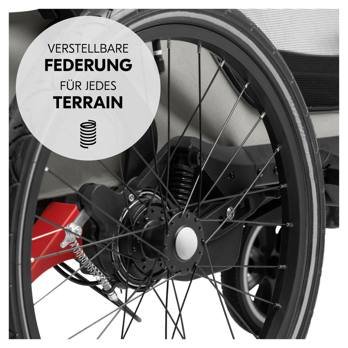 FAHRRADANHÄNGER   Bike N Walk Duo  - Hellgrau, Basics, Kunststoff/Textil (81/107/134cm) - Hauck