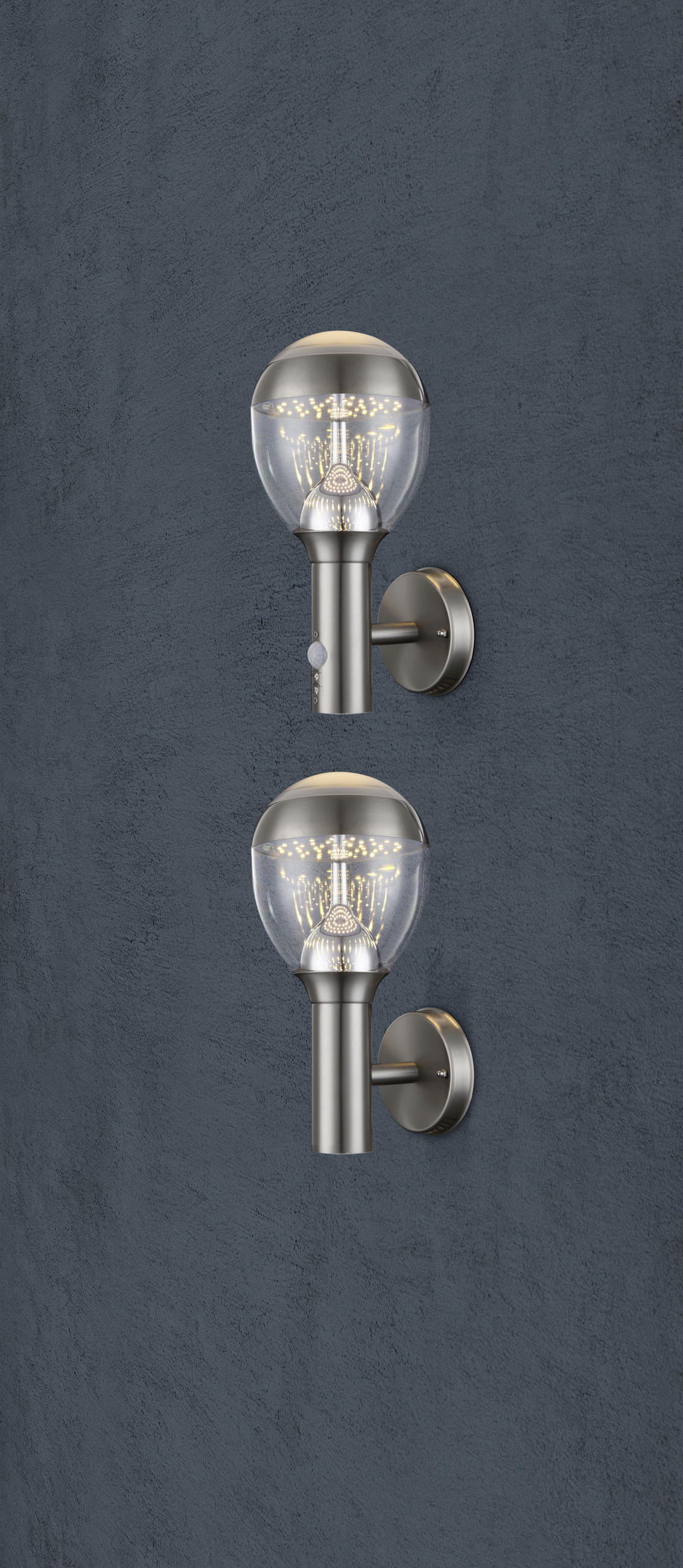 AUßENWANDLEUCHTE Callisto 15/17,5/32 cm   - Klar/Silberfarben, Basics, Kunststoff/Metall (15/17,5/32cm) - Globo