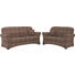 SITZGARNITUR Webstoff Braun - Braun, LIFESTYLE, Holz/Textil (194/89/84cm) - Elegando