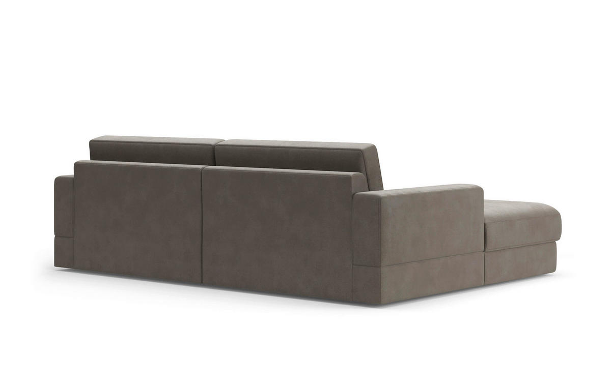 ECKSOFA FABIO E Schlammfarben Flachgewebe  - Schlammfarben/Schwarz, MODERN, Kunststoff/Textil (196/264cm) - Sit & More