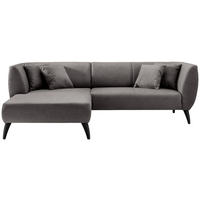 ECKSOFA in Lederlook Schwarz  - Schwarz, Modern, Holz/Textil (160/264cm) - Livetastic