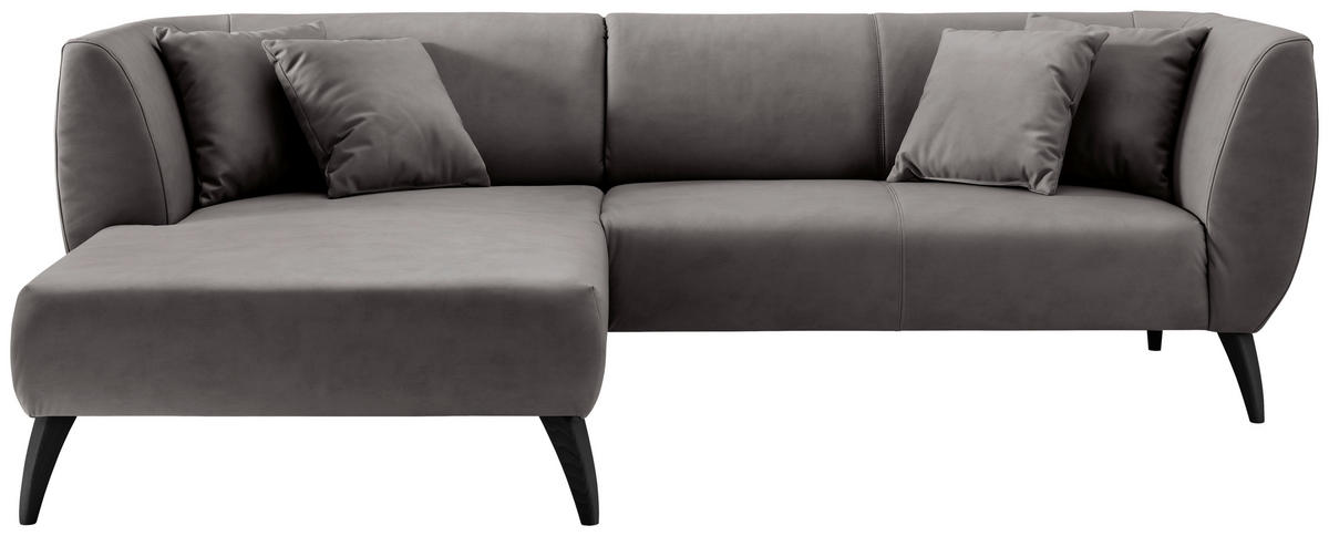 ECKSOFA in Lederlook Schwarz  - Schwarz, Modern, Holz/Textil (160/264cm) - Livetastic
