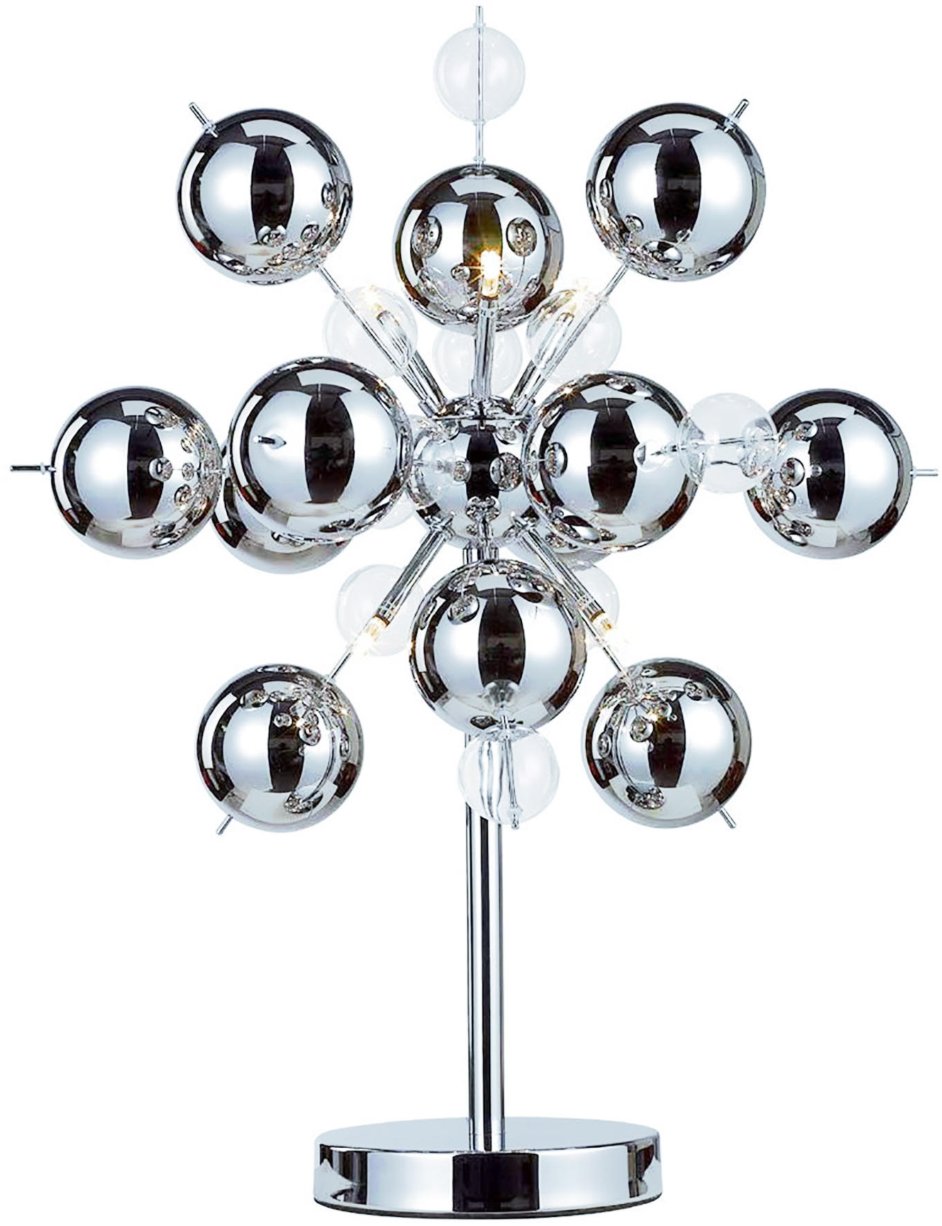 TISCHLEUCHTE EXLOSION 50/73 cm   - Klar/Chromfarben, Design, Glas/Metall (50/73cm) - Näve