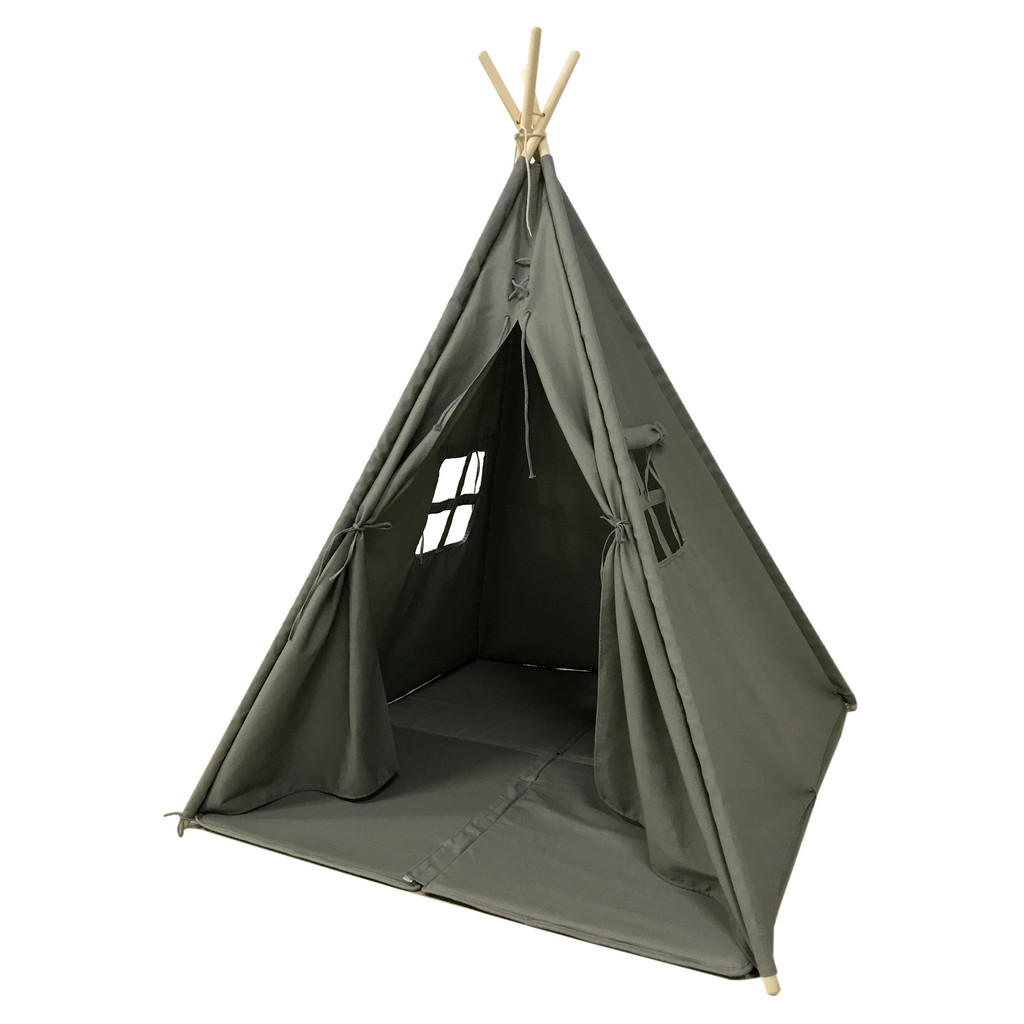 Spielzelt Tipi mit Fenster Grau Sunny