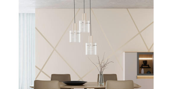 HÄNGELEUCHTE 48/150 cm - Transparent/Beige, KONVENTIONELL, Glas/Metall (48/150cm) - Dieter Knoll