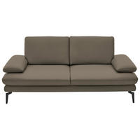 2,5-SITZER in Leder Greige  - Greige/Schwarz, Design, Leder/Metall (196/86/104cm) - Dieter Knoll