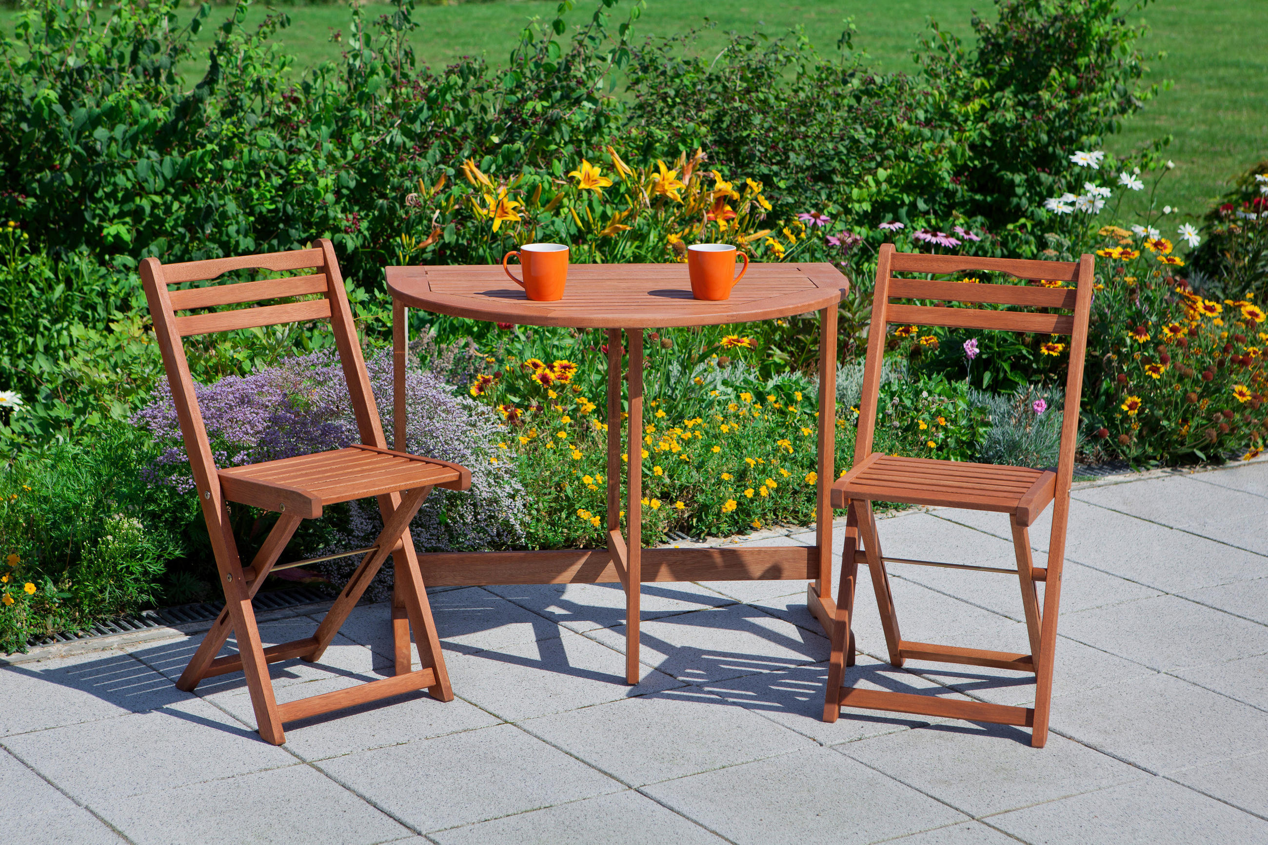 GARTENKLAPPTISCH 90/72/60 cm Holz Naturfarben rund  - Naturfarben, KONVENTIONELL, Holz (90/72/60cm) - Gardenson