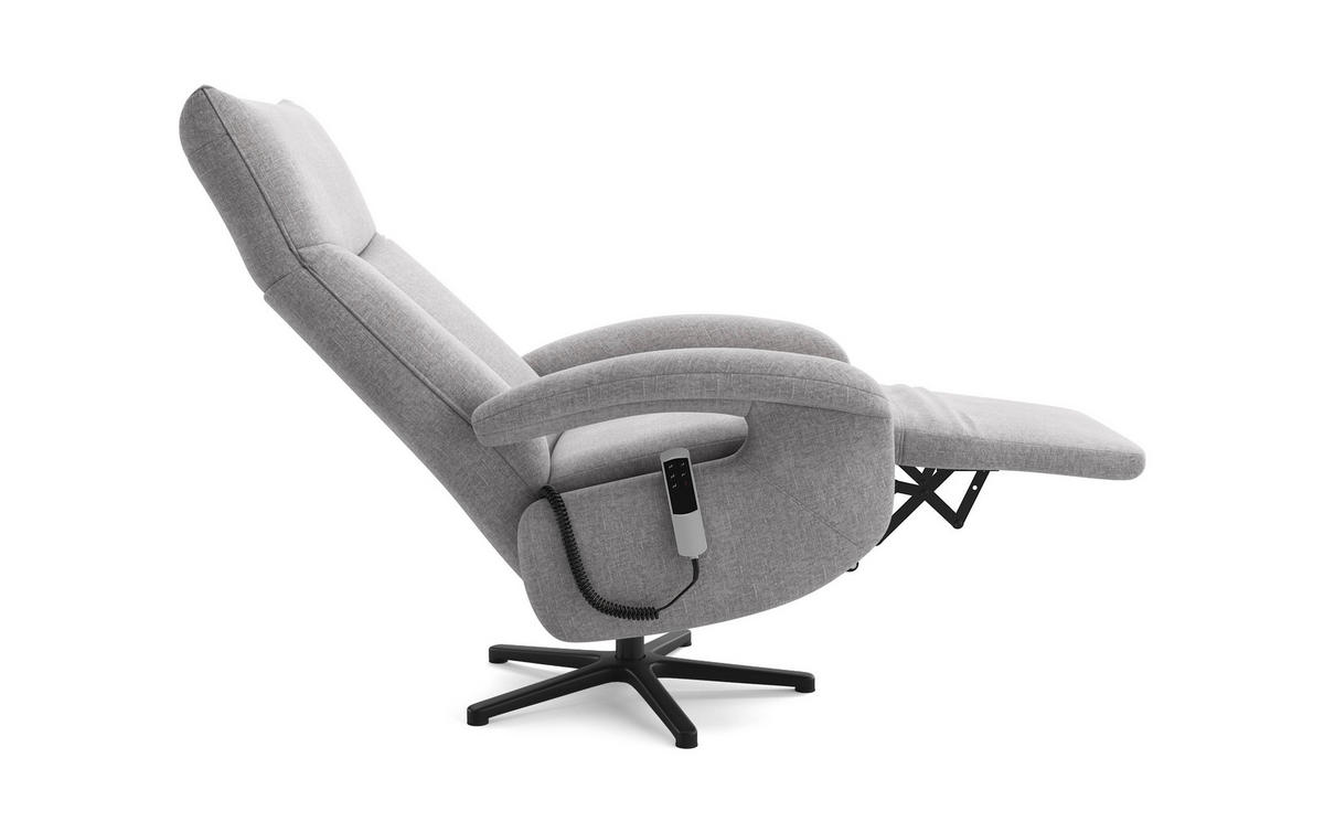 SESSEL in Flachgewebe Hellgrau  - Hellgrau/Schwarz, Konventionell, Textil/Metall (74/112/82cm) - Sit & More