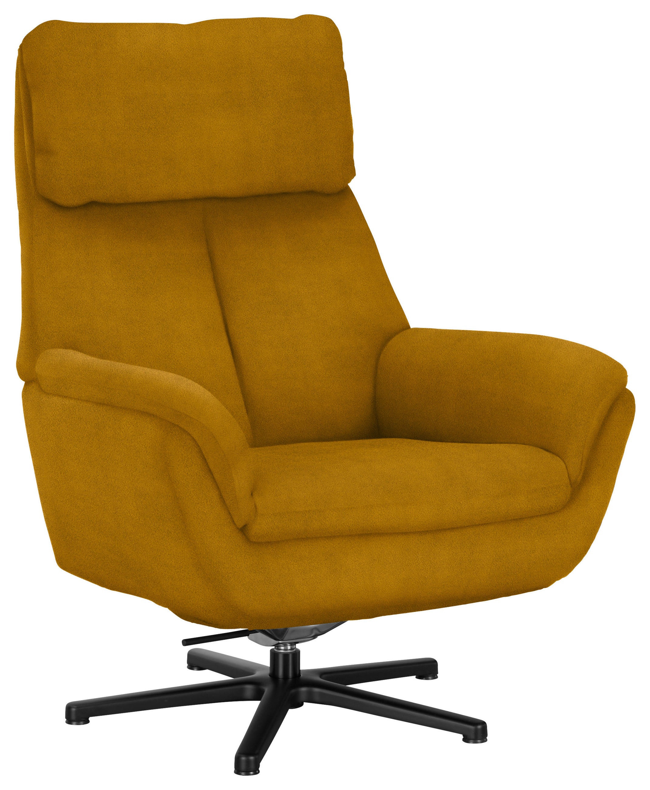RELAXSESSEL in Textil Currygelb  - Currygelb/Schwarz, Design, Textil/Metall (79/108/89cm) - Beldomo Style