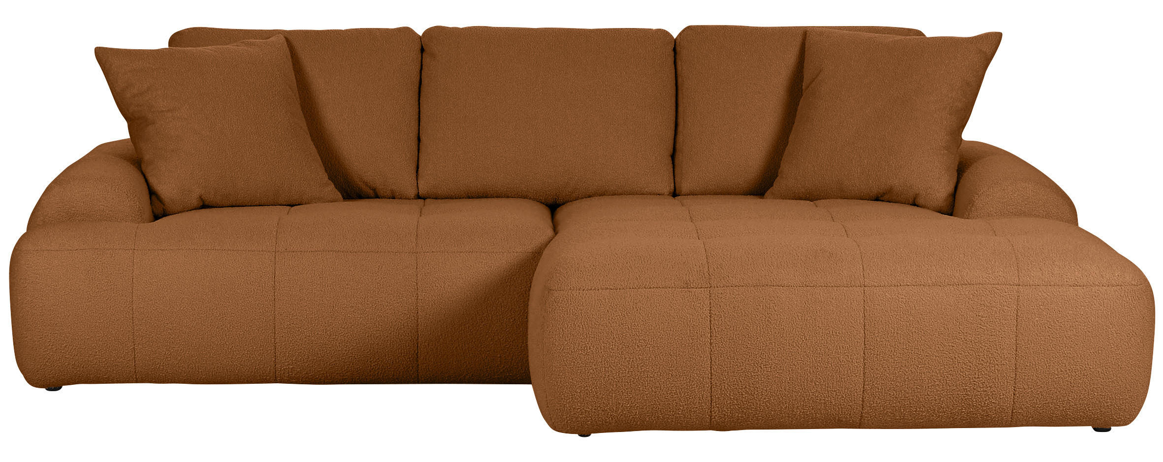 ECKSOFA Rostfarben Flachgewebe  - Rostfarben/Schwarz, KONVENTIONELL, Kunststoff/Textil (286/195cm) - Carryhome