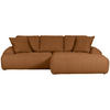 ECKSOFA in Flachgewebe Rostfarben  - Rostfarben/Schwarz, Konventionell, Kunststoff/Textil (286/195cm) - Carryhome