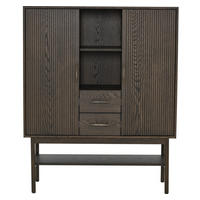 VITRINSKÅP  i faner ek brun  - brun, Modern, trä (110/135/40cm) - Best Price