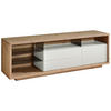 LOWBOARD Weiss, Eiche Artisan  173/54,6/42 cm  - Weiss/Eiche Artisan, Design, Glas/Holzwerkstoff (173/54,6/42cm) - Stylife