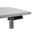SCHREIBTISCH höhenverstellbar, Kabeldurchlass, Memoryschalter  - Silberfarben/Hellgrau, Basics, Holzwerkstoff/Metall (160/77/75-118cm) - Xora
