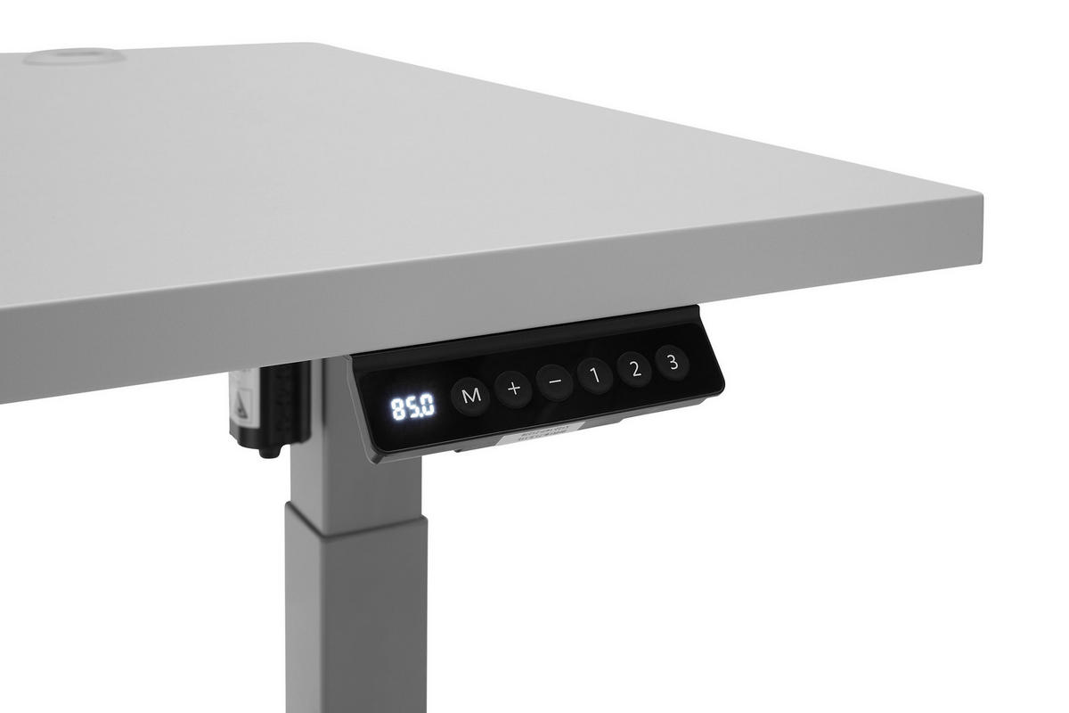 PISAĆI STOL  svijetlo siva  metal, drvni materijal  - srebrne boje/svijetlo siva, Basics, drvni materijal/metal (160/77/75-118cm) - Xora