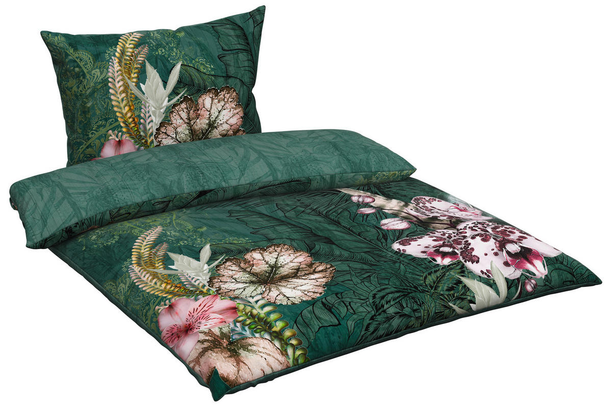 BETTWÄSCHESET Renforcé 160/210 cm  65 cm/100 cm  - Grün, Textil (160/210cm) - Esposa