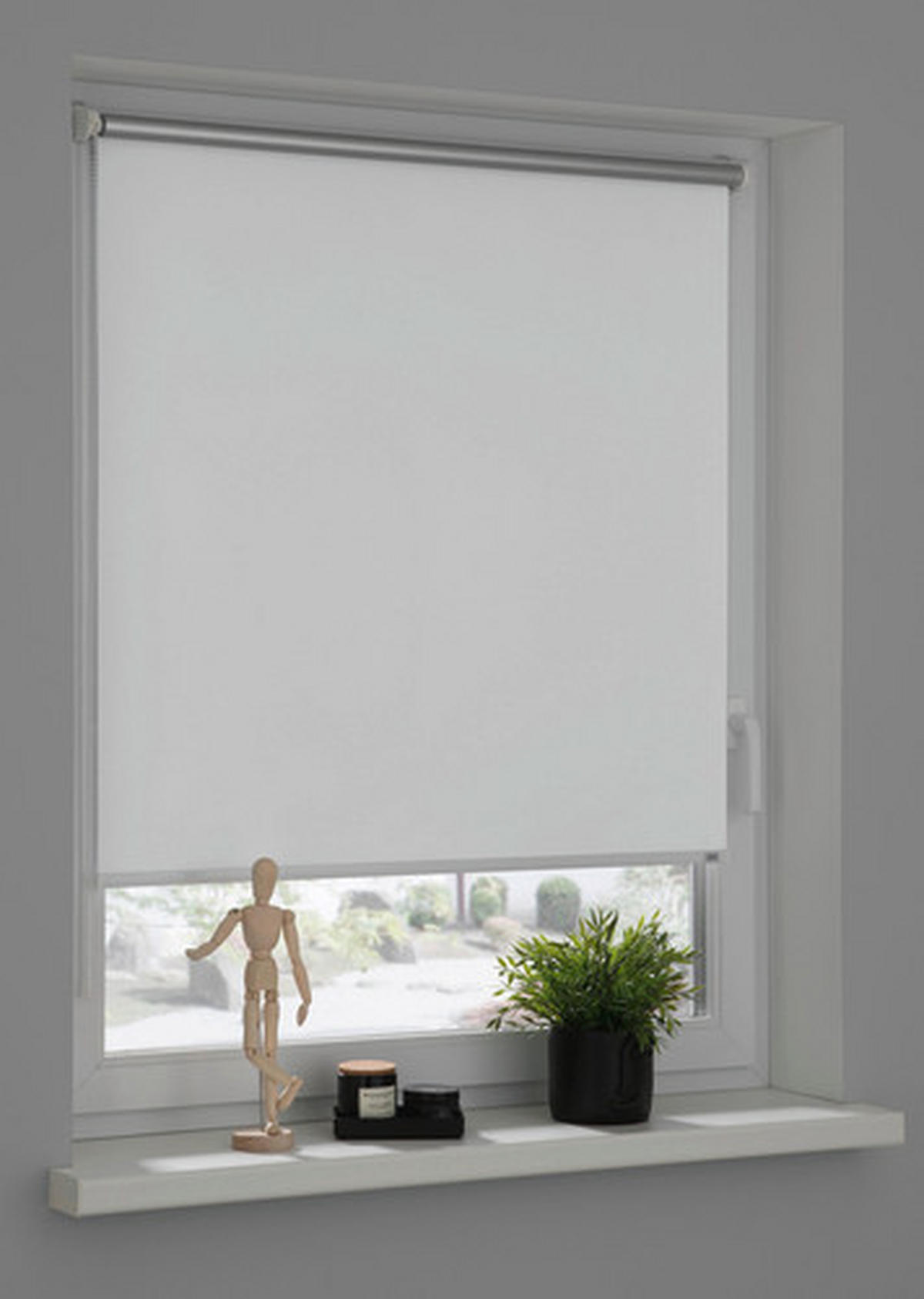 VERDUNKELUNGSROLLO  black-out (lichtundurchlässig)  75/150 cm    - Weiß, Basics, Textil (75/150cm) - Gardinia