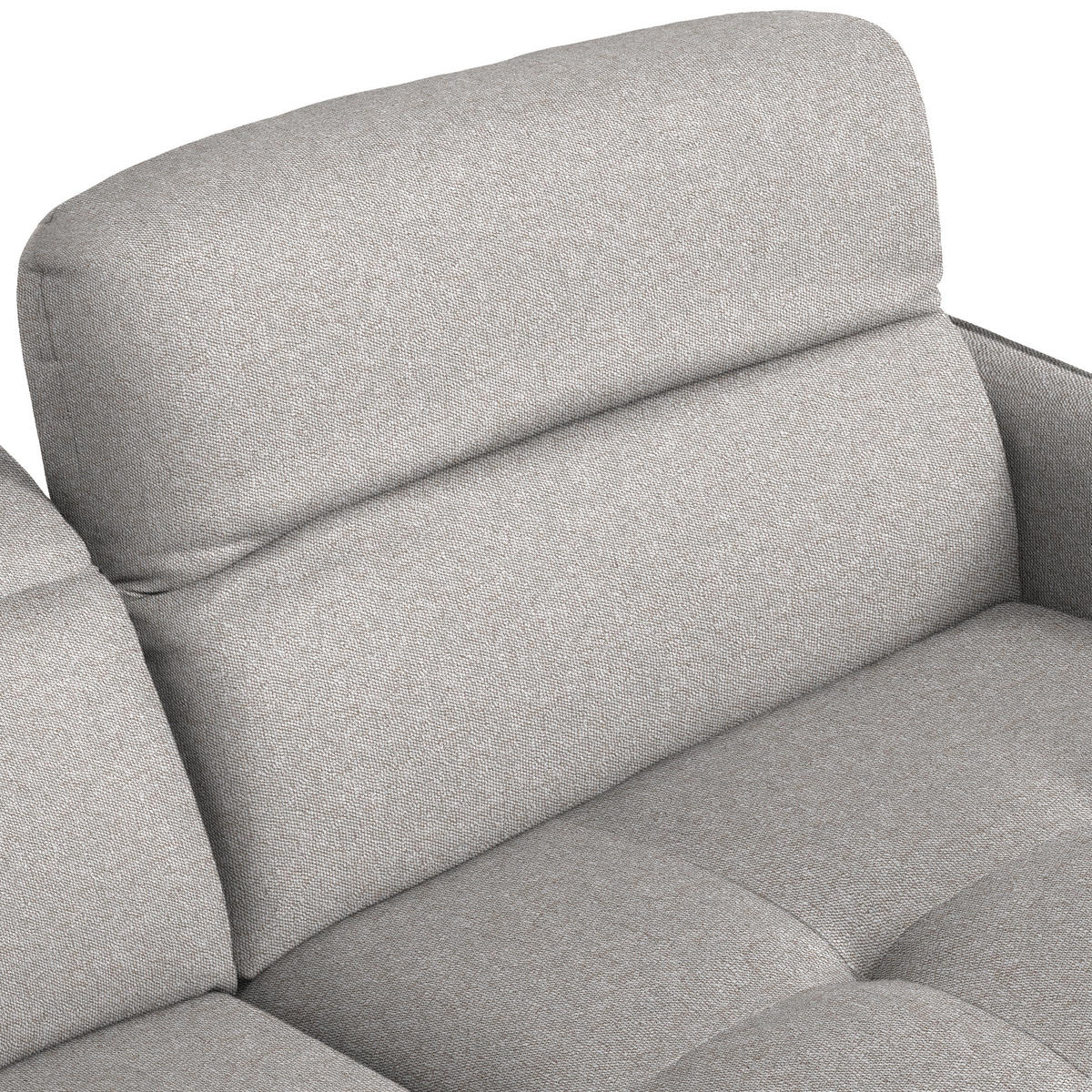 ECKSOFA MANTA in Flachgewebe Grauweiß  246/175 cm  - Grauweiß/Schwarz, Design, Textil/Metall (246/175cm) - Celina