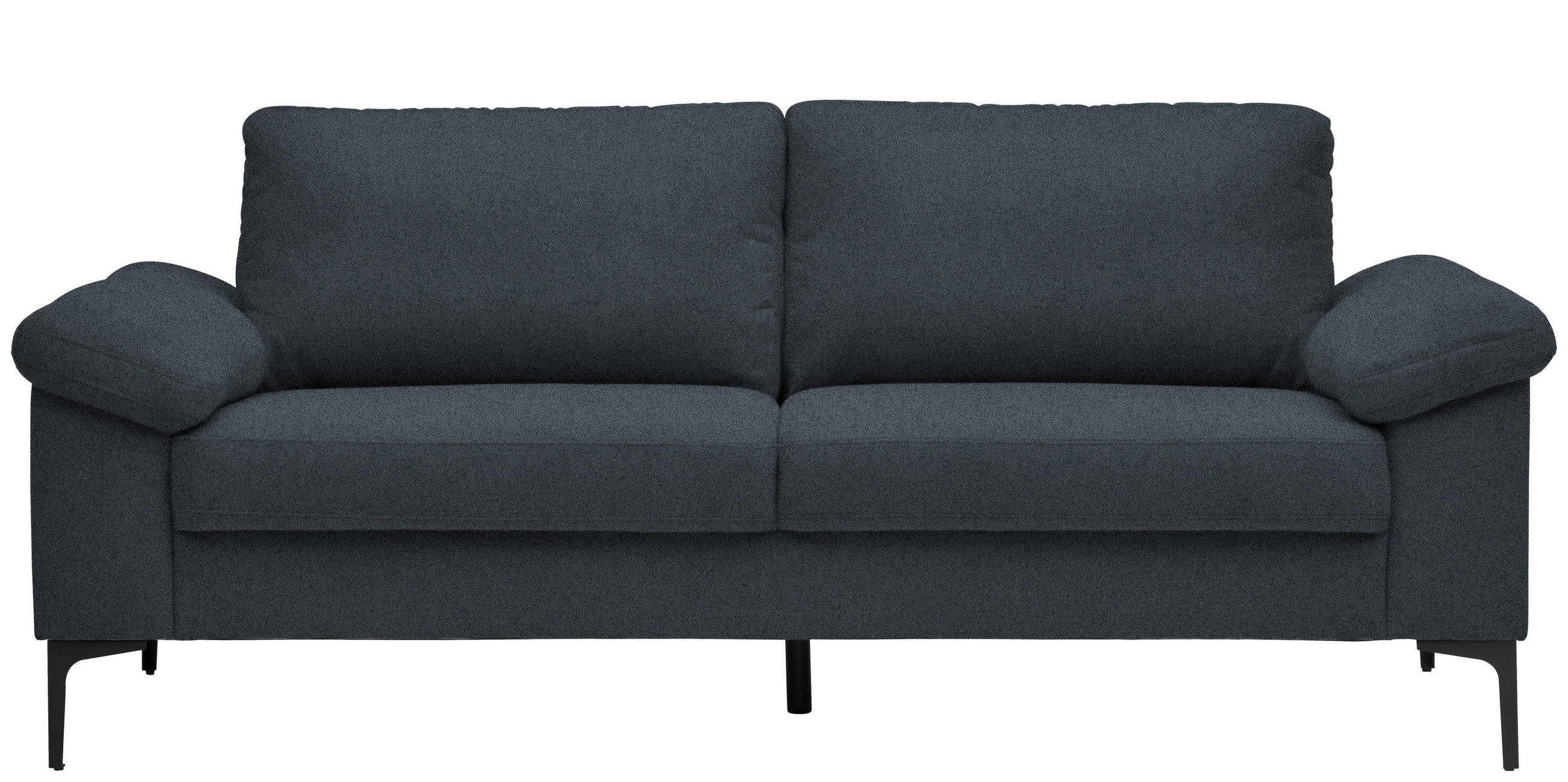 2,5-SITZER in Flachgewebe Anthrazit  - Anthrazit/Schwarz, Design, Textil/Metall (206/86/97cm) - Pure Home Lifestyle