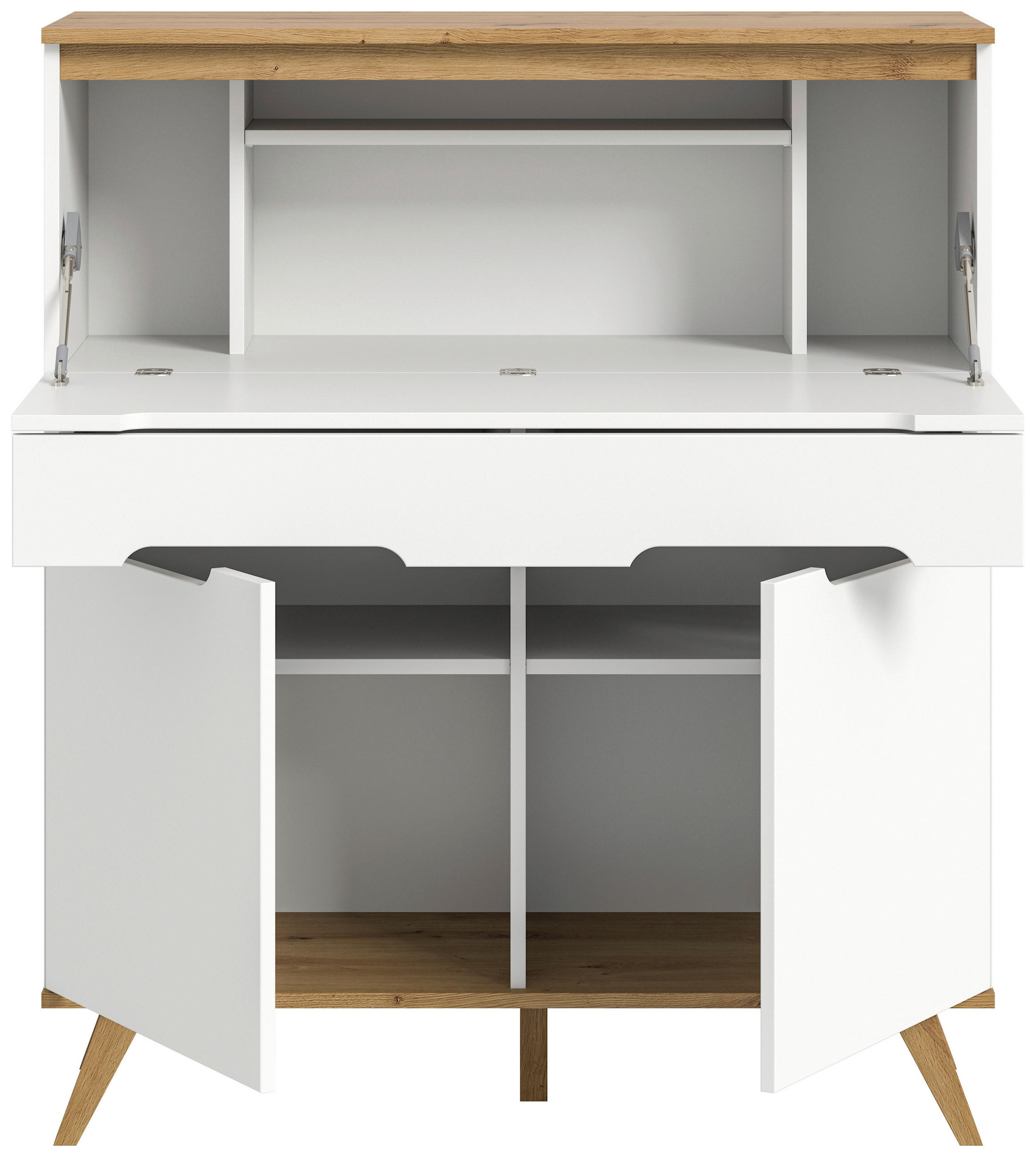 Thumbnail - Mid.you Sekretär, Weiß, Eiche, Holzwerkstoff, 100x118x40 cm, FSC Mix, Arbeitszimmer, Schreibtische, Sekretäre