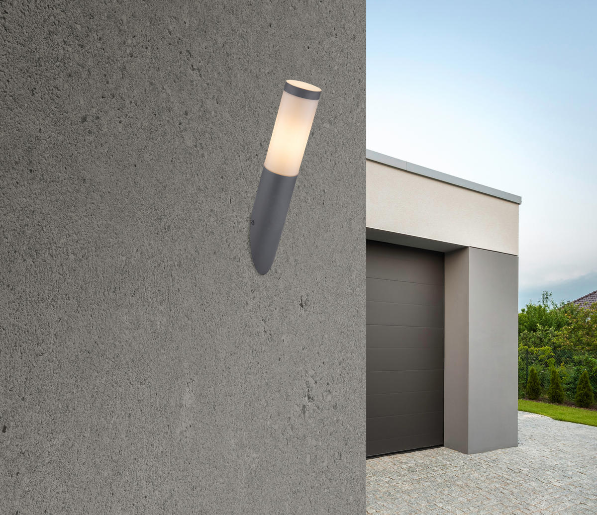 AUSSENLEUCHTE - Anthrazit/Opal, Basics, Kunststoff/Metall (7,6/39cm) - Globo