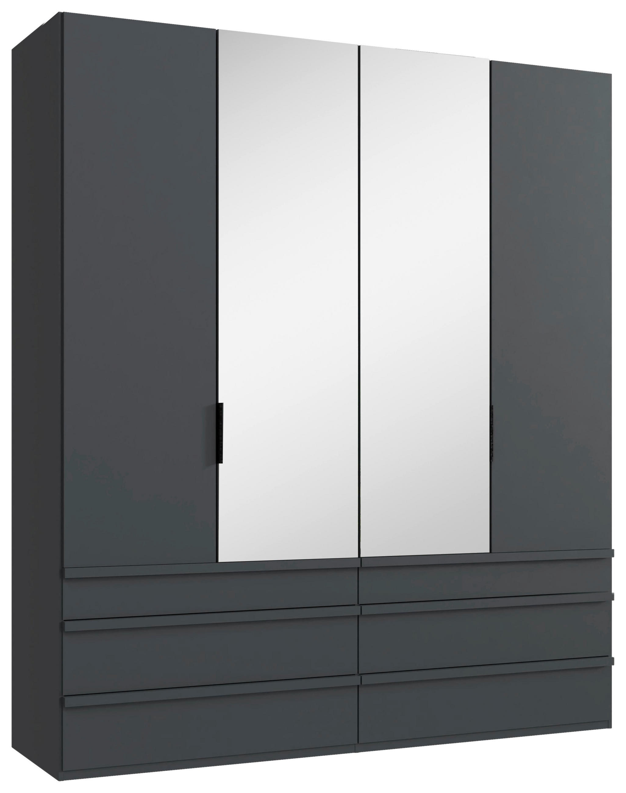 FALTTÜRENSCHRANK 200/236/58 cm 2-türig Graphitfarben  - Schwarz/Graphitfarben, Design, Glas/Holzwerkstoff (200/236/58cm) - Boxxx