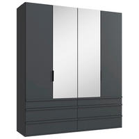 Dulap Cu Uși Pliabile, 200/236/58 cm, grafit - grafit/negru, Design, sticlă/material pe bază de lemn (200/236/58cm) - Boxxx