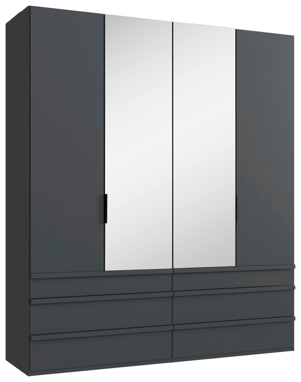 Dulap Cu Uși Pliabile, 200/236/58 cm, grafit - grafit/negru, Design, sticlă/material pe bază de lemn (200/236/58cm) - Boxxx