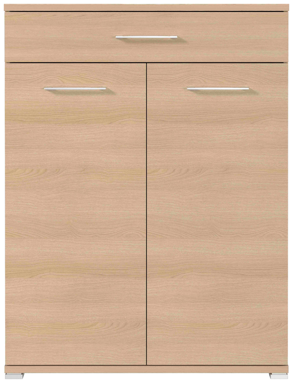 SCHUHSCHRANK 89/118/37 cm  - Eichefarben/Silberfarben, KONVENTIONELL, Holzwerkstoff/Kunststoff (89/118/37cm)