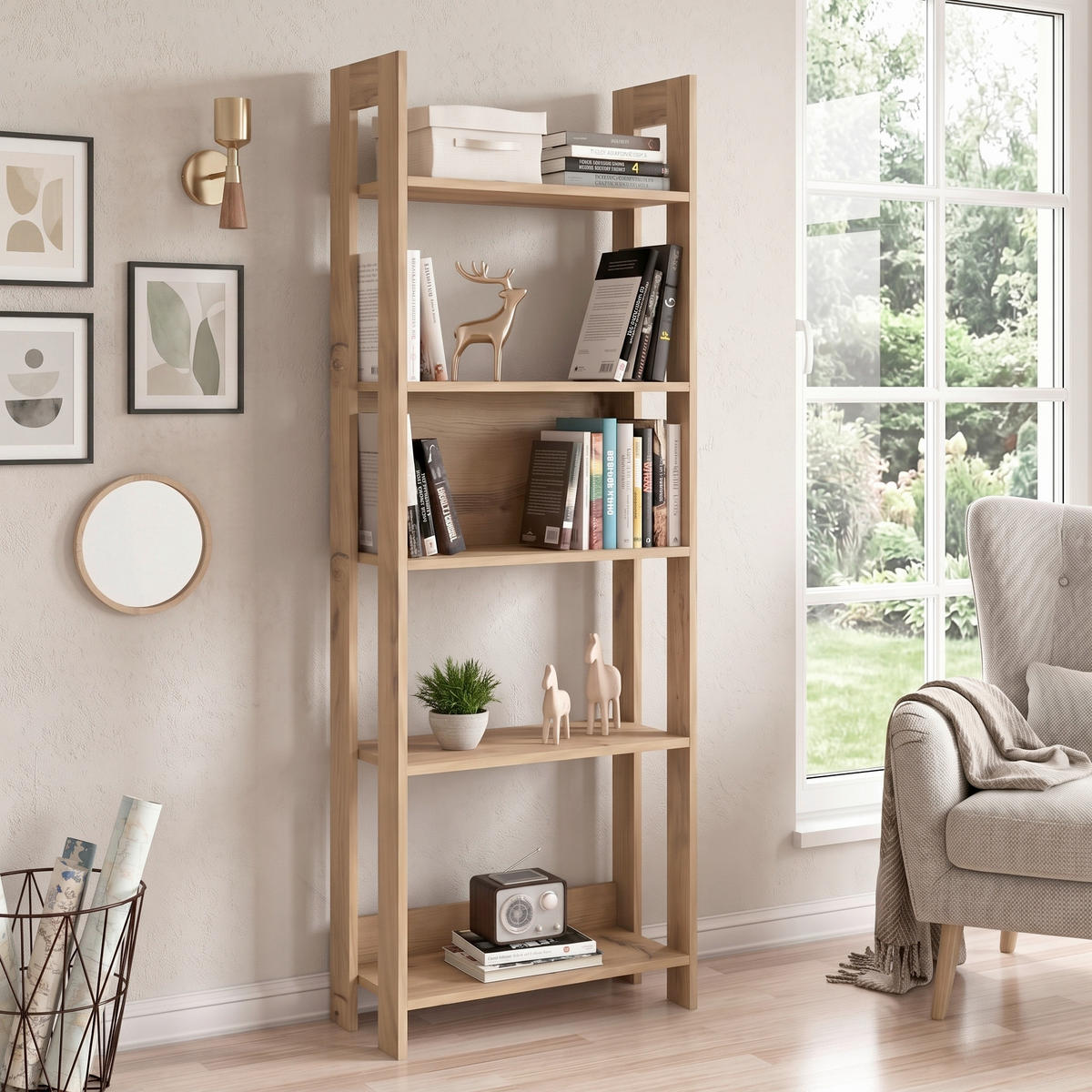 REGAL Nussbaumfarben  - Nussbaumfarben, Design, Holzwerkstoff (64/180/30cm) - Livetastic