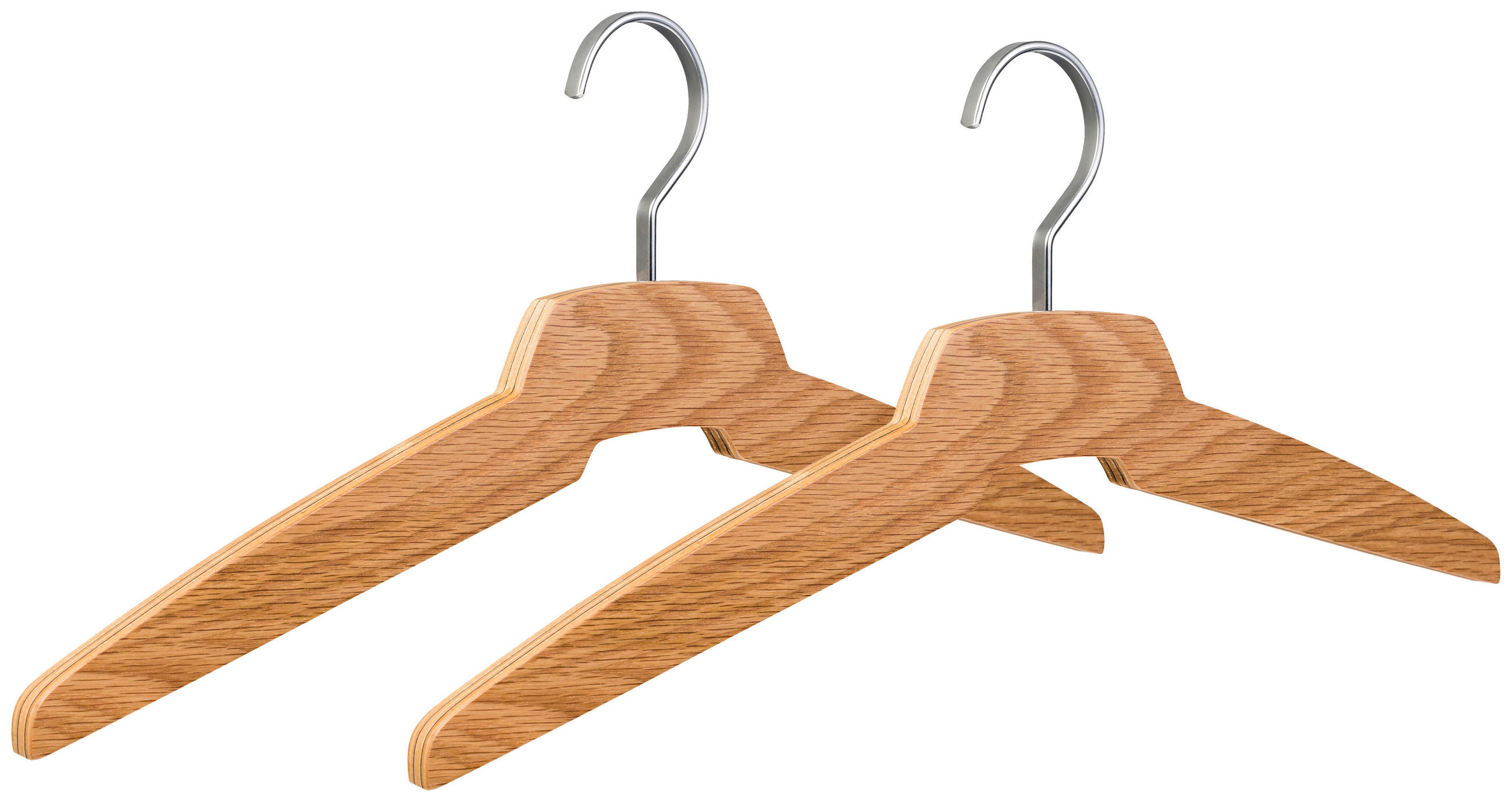 KLEIDERBÜGELSET 2-TEILIG 46 cm Holz  - Eichefarben/Naturfarben, Basics, Holz (46cm)