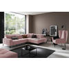 ECKSOFA in Feincord Altrosa  - Schwarz/Altrosa, Konventionell, Textil/Metall (311/219cm) - Hom`in