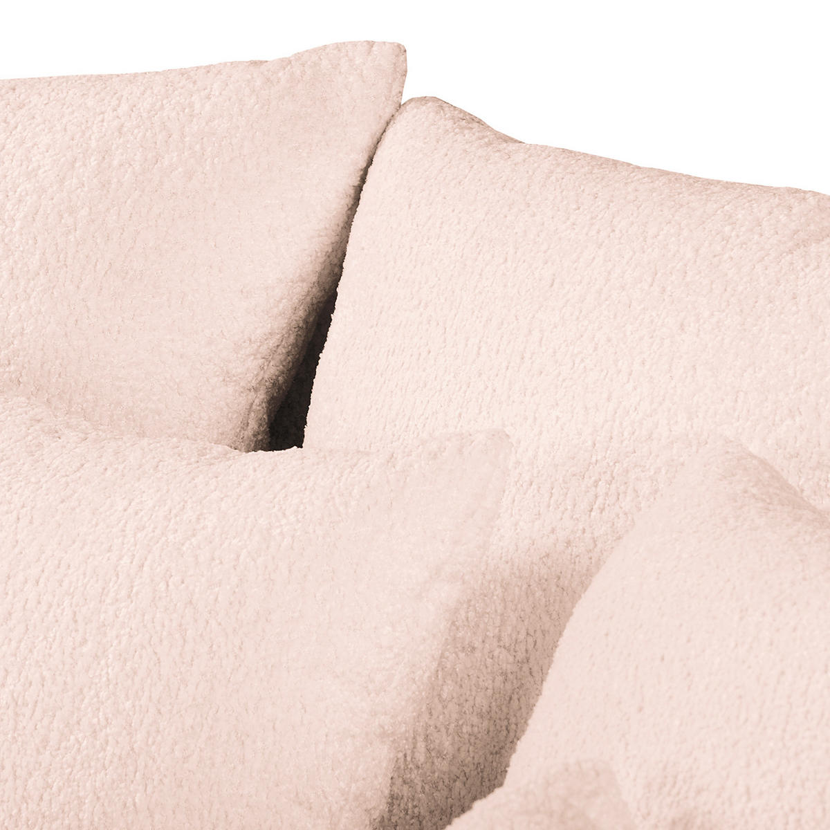 ECKSOFA Naomi in Chenille Rosa Rückenkissen  284/243 cm  - Schwarz/Rosa, Design, Kunststoff/Textil (284/243cm) - P & B