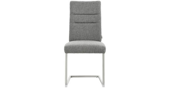 SCHWINGSTUHL in Edelstahl Webstoff - Edelstahlfarben/Hellgrau, Design, Textil/Metall (48/98/63cm) - Novel