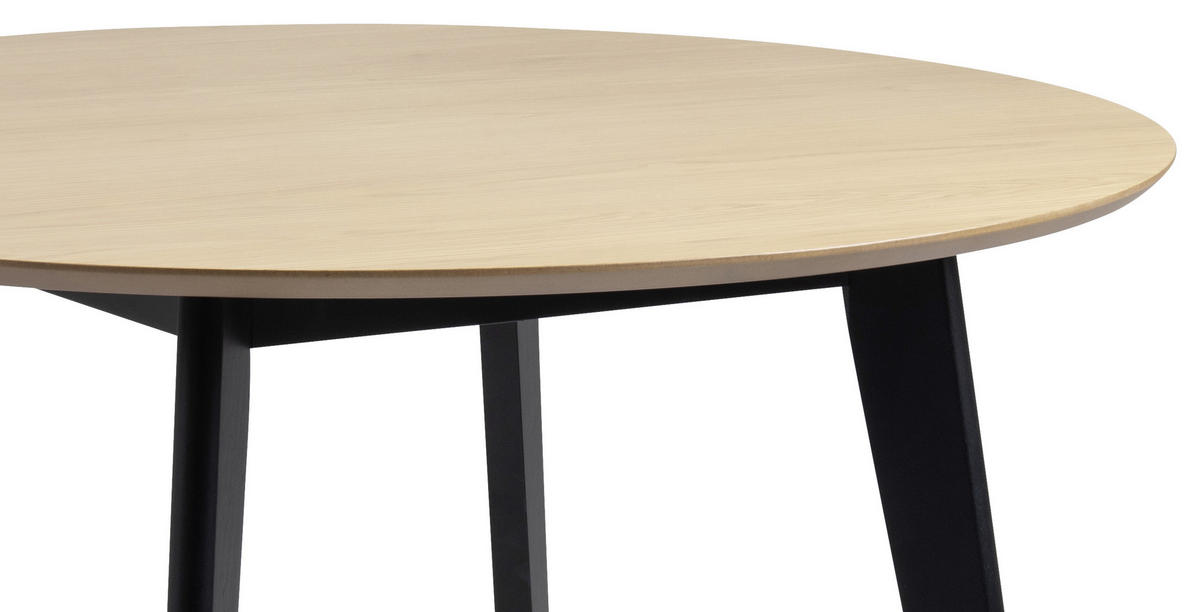 ESSTISCH in Holz 105/105/76 cm  - Eichefarben/Schwarz, Konventionell, Holz (105/105/76cm) - MID.YOU