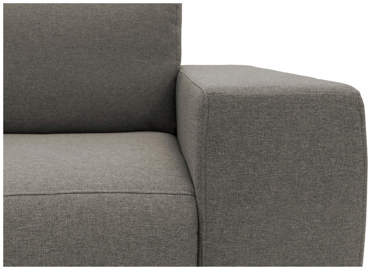 ECKSOFA in Webstoff Grau  242/160 cm  - Schwarz/Grau, Design, Textil/Metall (242/160cm) - LOOKS by W.Joop