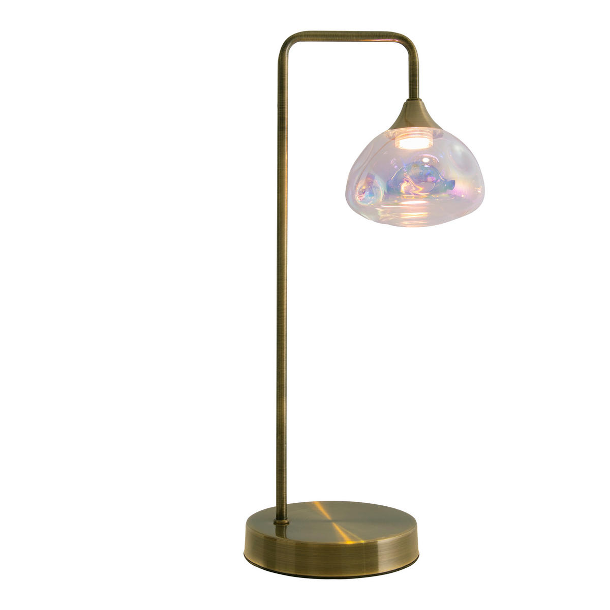 TISCHLEUCHTE 17,5/45 cm   - Messingfarben, Design, Glas/Metall (17,5/45cm) - Näve