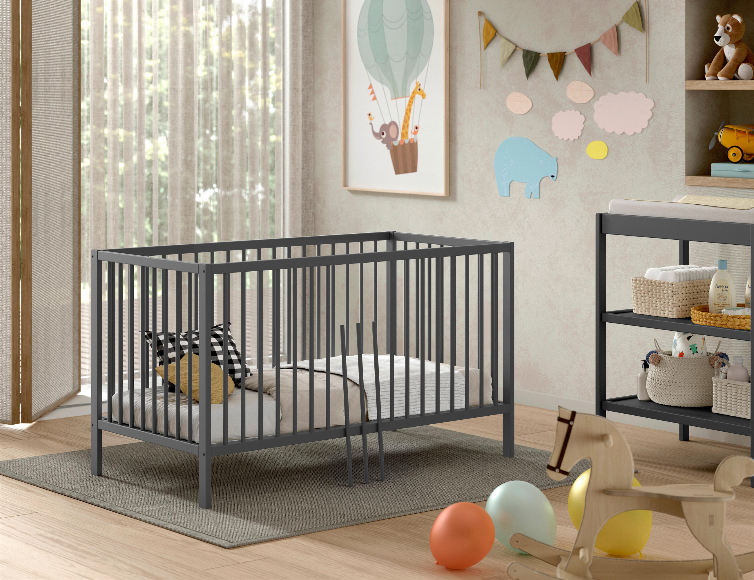 KINDER-/JUNIORBETT 70/140 cm  in Anthrazit  - Anthrazit, MODERN, Holz (70/140cm) - MID.YOU