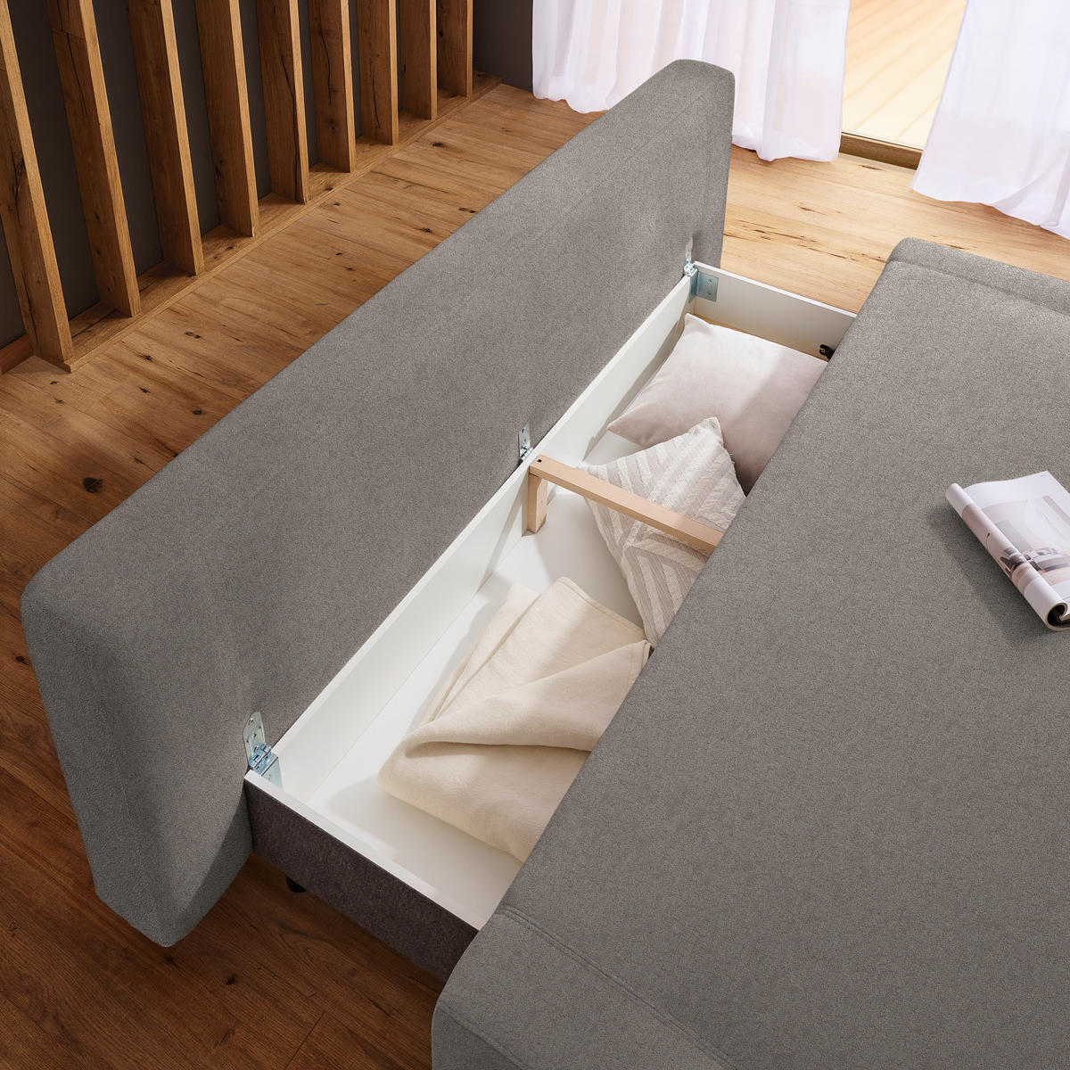 SCHLAFSOFA in Textil Greige  - Greige/Naturfarben, Design, Holz/Textil (211/88/102cm) - Niels Andersson