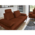 3-SITZER-SOFA Dieter Knoll in Velours Kupferfarben  - Beige/Schwarz, Design, Textil/Metall (222/89/104cm) - Dieter Knoll